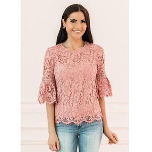 Rachel Parcell Blush Middleton Blouse